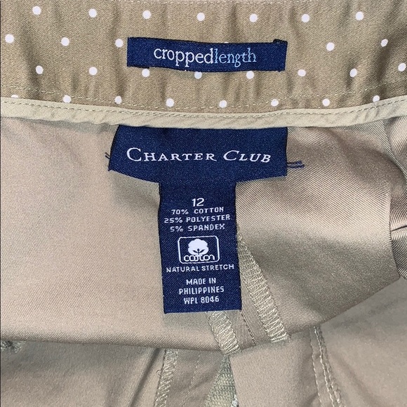 CHARTER CLUB CROPPED KHAKIS - Picture 3 of 4